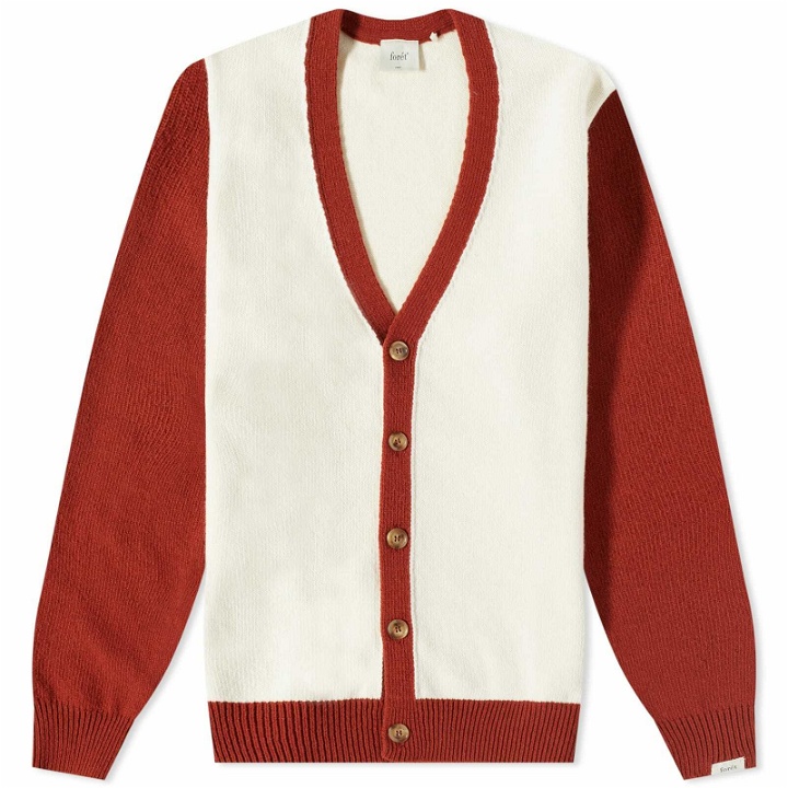 Photo: Foret Men's Sprout Cardigan in Cloud/Brick