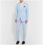 Brioni - Sky-Blue Slim-Fit Tapered Cotton-Poplin Suit Trousers - Blue