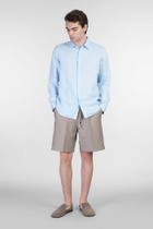 Theory Shirt In Cyan Linen