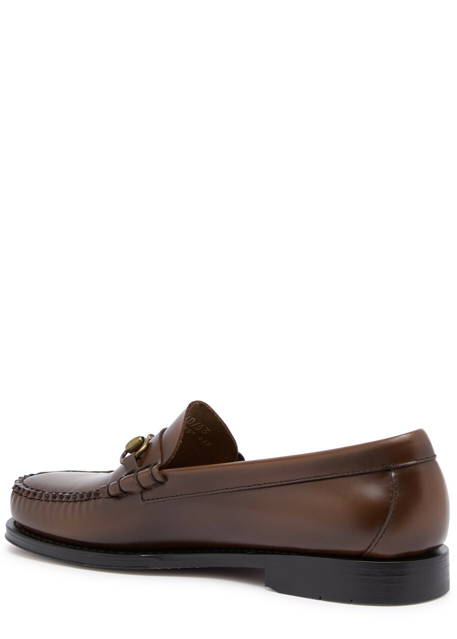 G.H Bass & CO Weejuns Lincoln Moc Glossed Leather Loafers Brown
