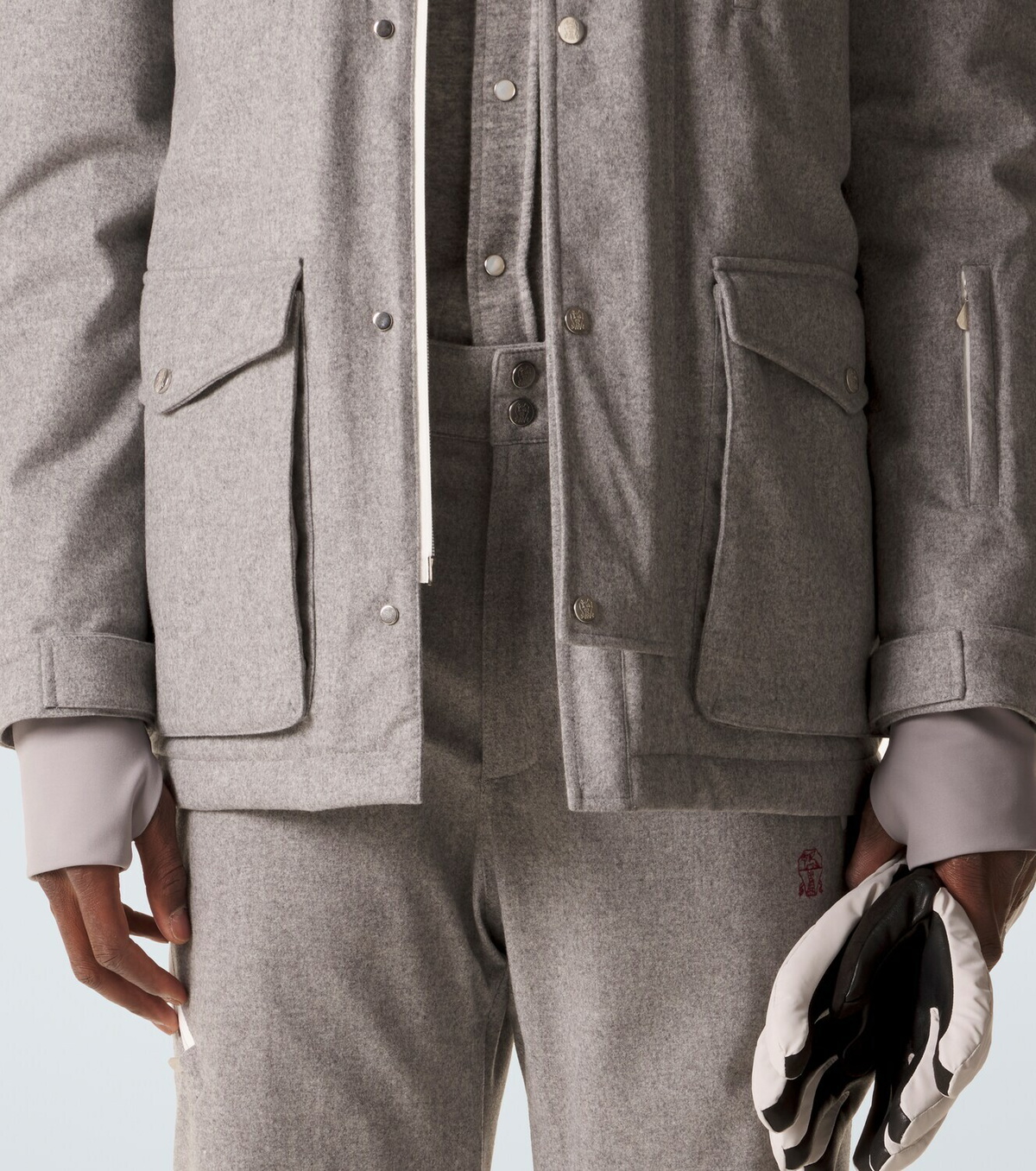 Brunello Cucinelli Belted wool ski jacket