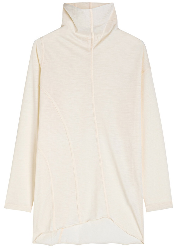 Photo: High Spot On Asymmetric Wool-jersey top Cream