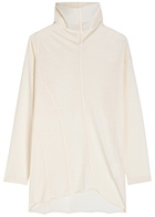 High Spot On Asymmetric Wool-jersey top Cream