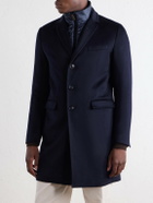 Herno - Detachable Shell-Lined Woven-Cashmere Coat - Blue