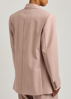 Stella Mccartney Oversized Double-breasted Wool Blazer Pink Light