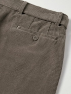 Officine Générale - Hoche Slim-Fit Straight-Leg Belted Cotton-Blend Corduroy Trousers - Brown