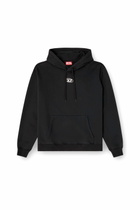 Diesel Cotton hoodie with metallic Oval D - Sweaters Mens in Black
