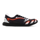 Y-3 Black and Orange Runner 4D Sneakers