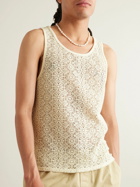 Saturdays NYC - Gabriel Slim-Fit Crochet-Knit Cotton-Blend Tank Top - White