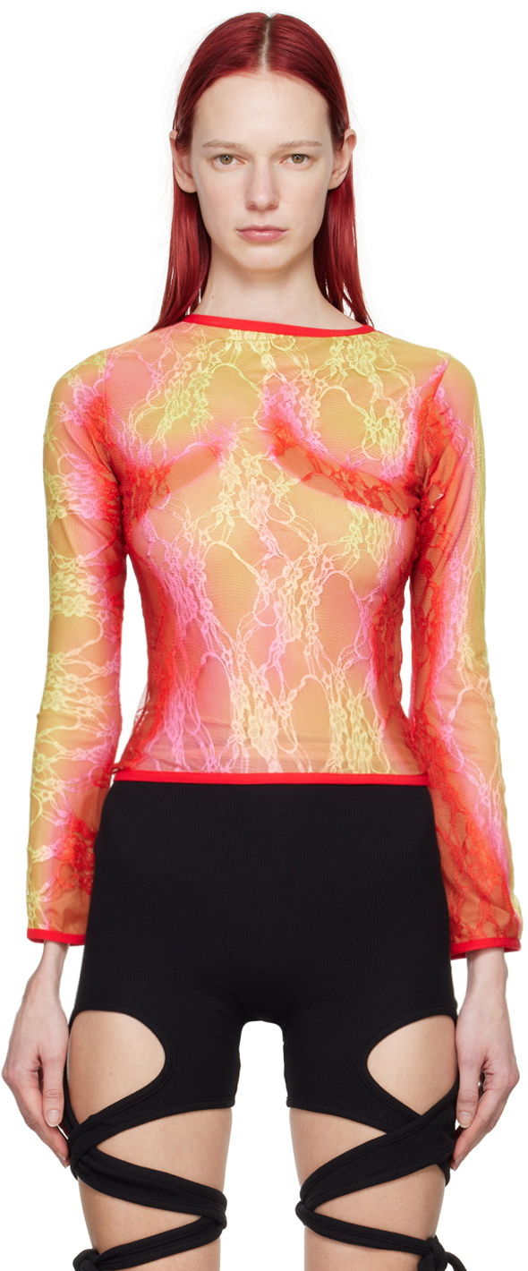 Sinead Gorey Yellow & Red Gradient Long Sleeve T-Shirt