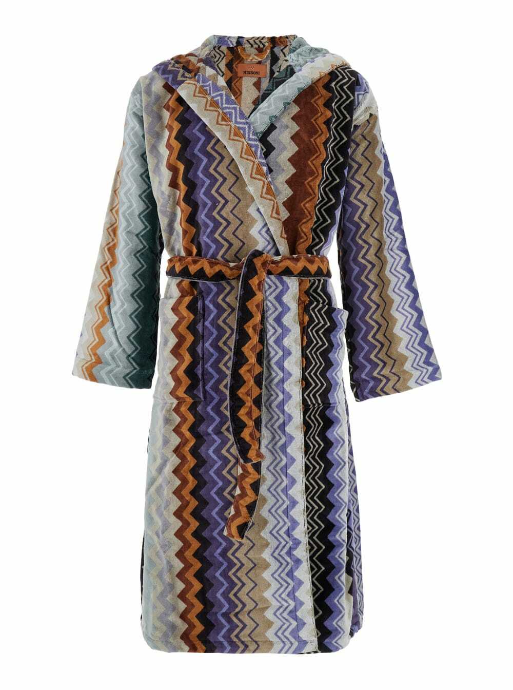 Missoni giacomo Multicolor Bathrobe With Zig Zag Motif In Cotton