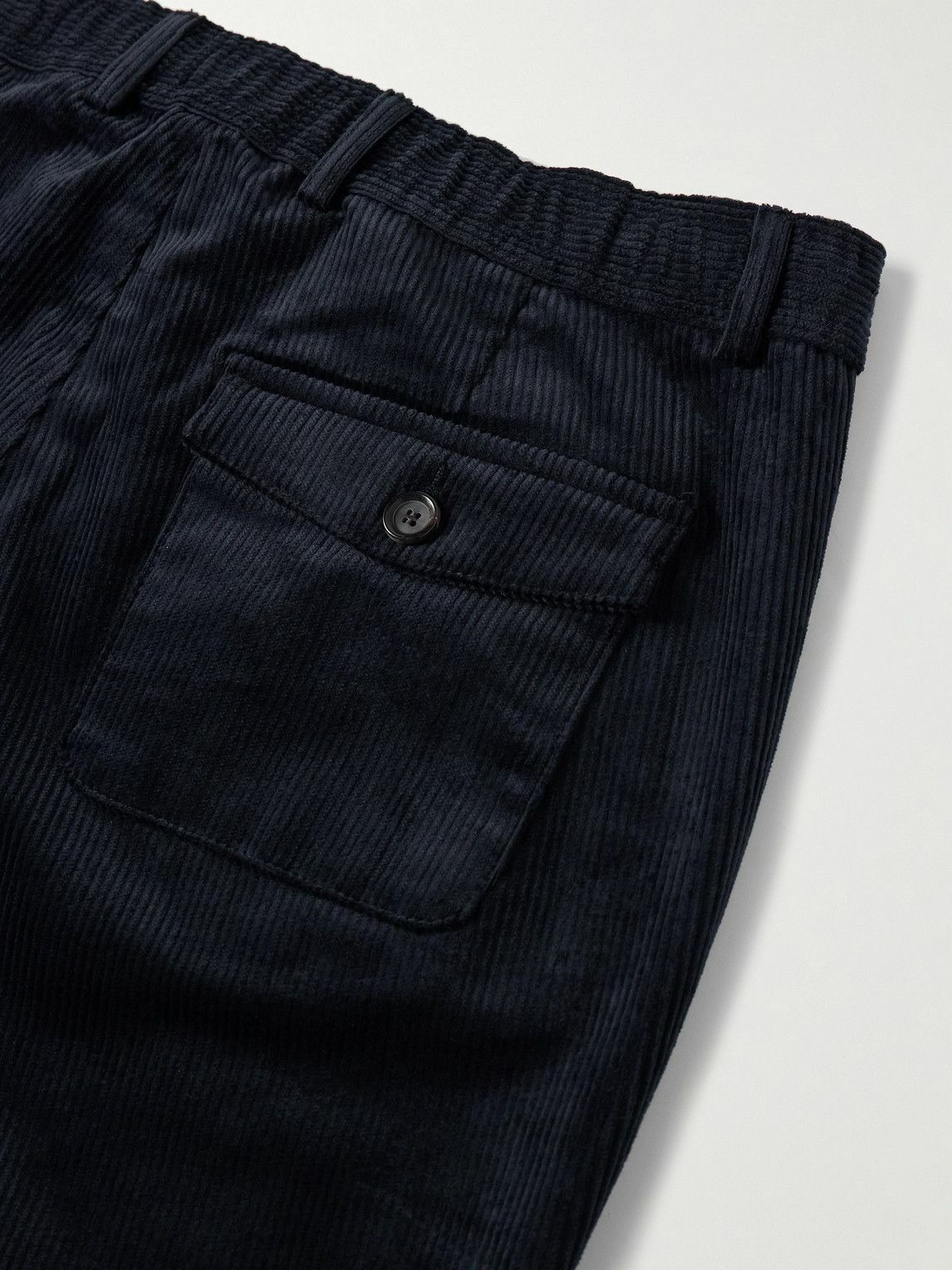 Oliver Spencer - Straight-Leg Cotton-Blend Corduroy Trousers - Blue