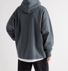 ACNE STUDIOS - Franklin Oversized Logo-Print Fleece-Back Cotton-Jersey Hoodie - Gray