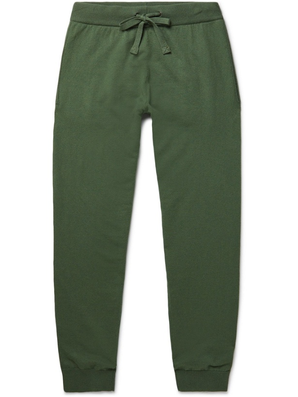 Photo: ASPESI - Tapered Cotton, Cashmere and Wool-Blend Sweatpants - Green - IT 46