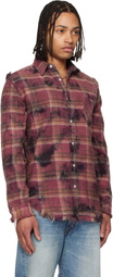 R13 Purple Shredded Seam Drop Neck Shirt