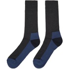 Yohji Yamamoto Grey and Blue Pile Socks