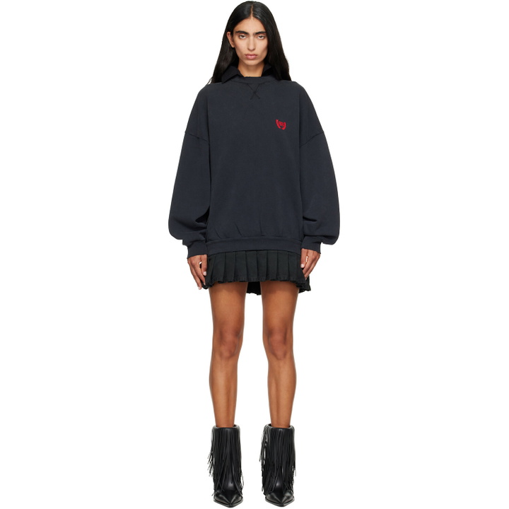Photo: Balenciaga Black Hybrid Laurel Dry Molleton Minidress