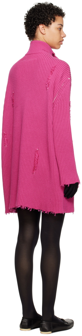 MM6 Maison Margiela Pink Worn Out Cardigan MM6 Maison Margiela