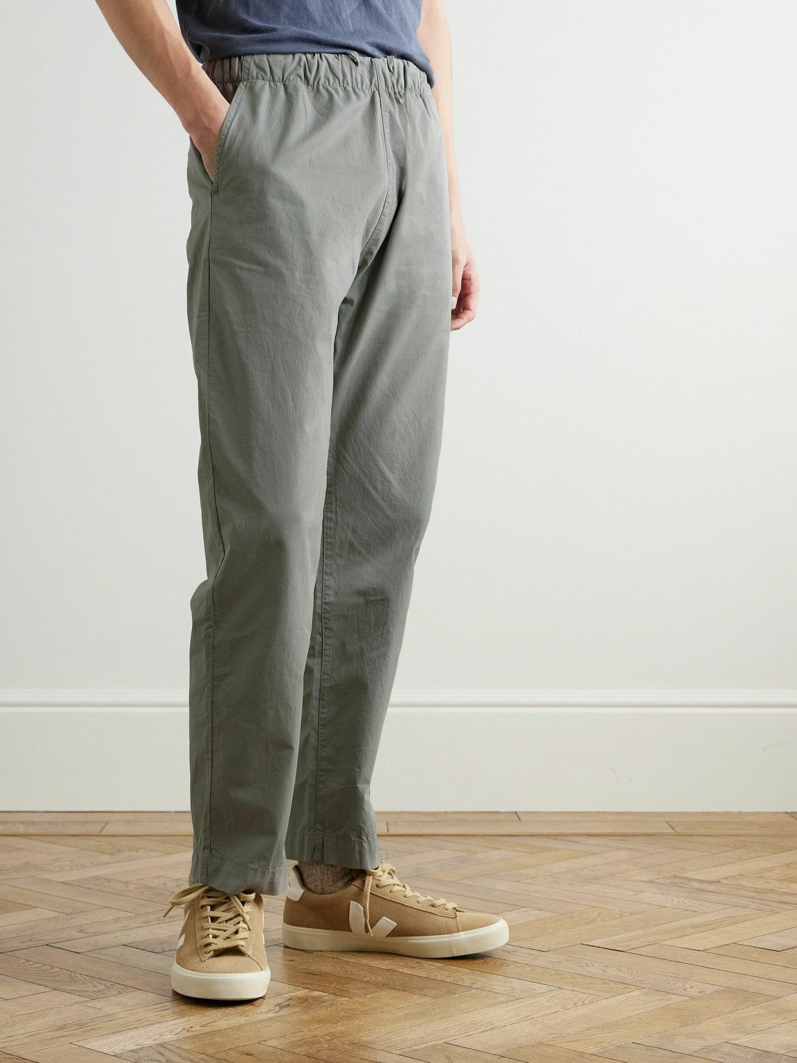 Hartford - Joggy Straight-Leg Cotton Trousers - Green