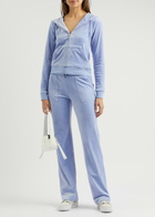 Juicy Couture Robertson Hooded Velour Sweatshirt Mid Blu