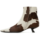 Marni White & Brown Cow-Print Ponyhair Cindi Boots