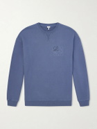 LOEWE - Logo-Embroidered Printed Cotton-Jersey Sweatshirt - Blue