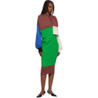 ISSEY MIYAKE Brown & Green November Sleeves Collection Midi Dress