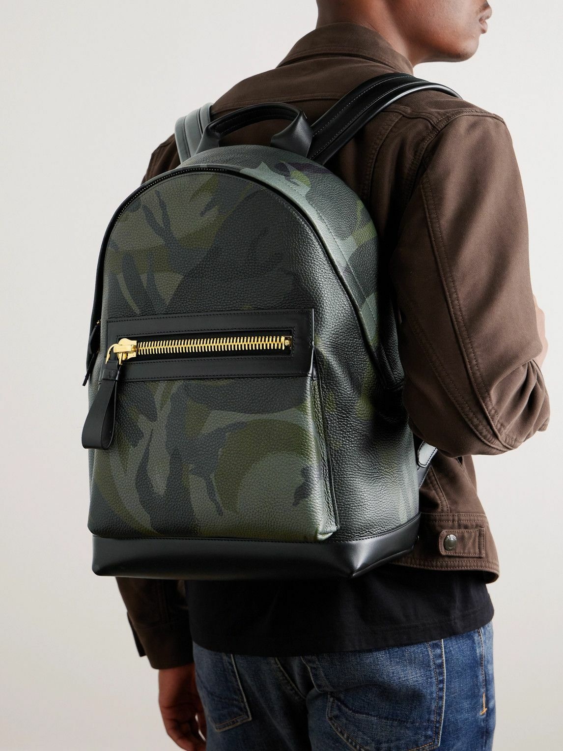 TOM FORD - Camouflage-Print Full-Grain Leather Backpack TOM FORD
