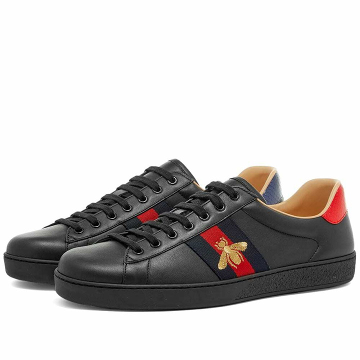 Photo: Gucci Men's New Ace GRG Bee Sneakers in Black