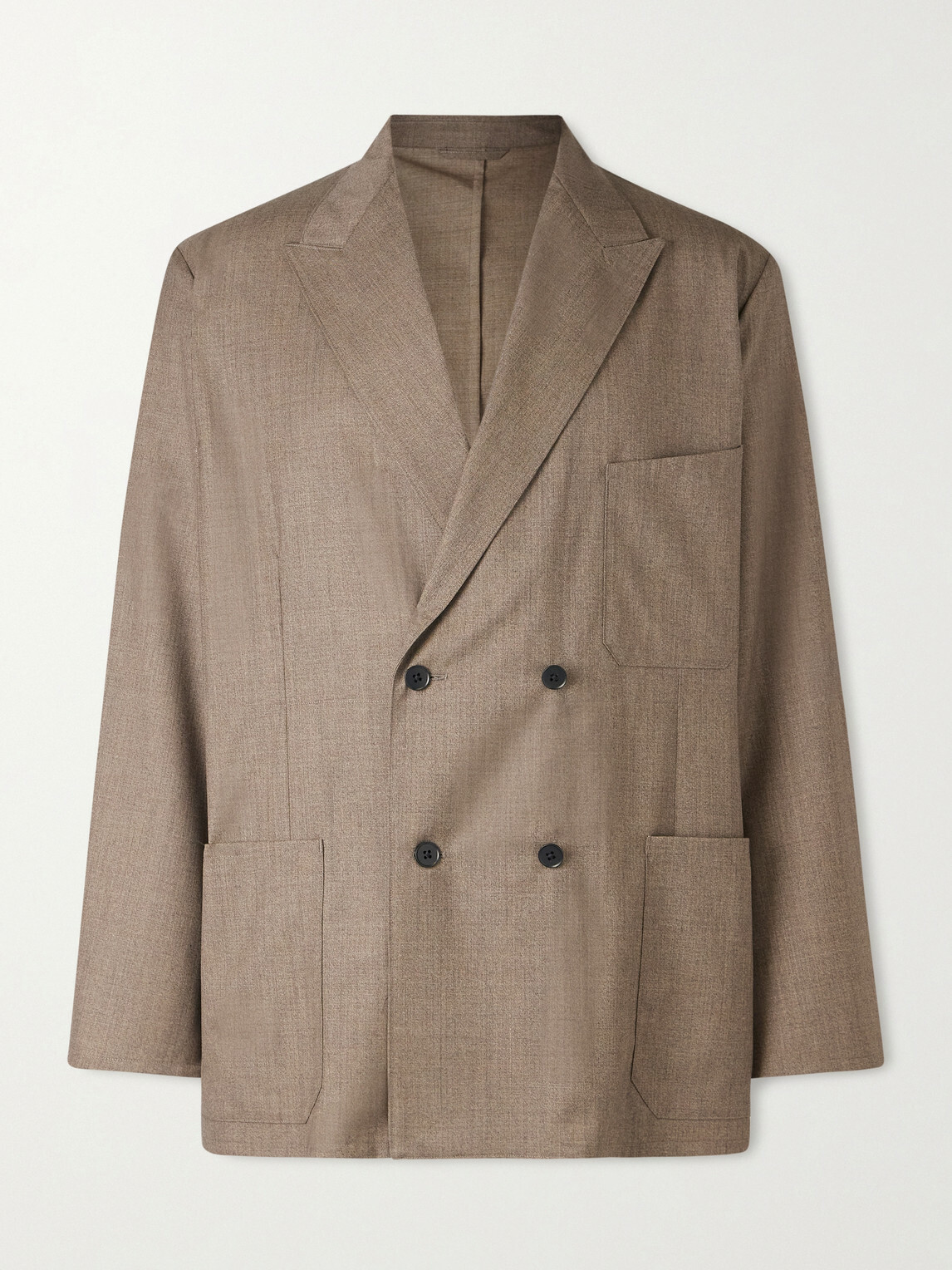 Kaptain Sunshine - Take Easy Double-Breasted Wool-Gabardine Suit Jacket - Brown