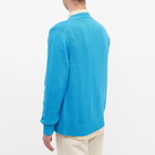 Corridor Men's Washed Cotton Cardigan in Azure