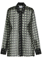 16 Arlington Teverdi Printed Sheer-chiffon Shirt Green
