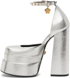 Versace Silver Medusa Aevitas Platform Heels