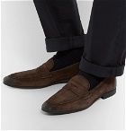 Tod's - Oiled-Suede Loafers - Men - Brown