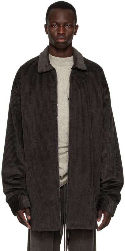 Photo: Fear of God ESSENTIALS Gray Shirttail Jacket