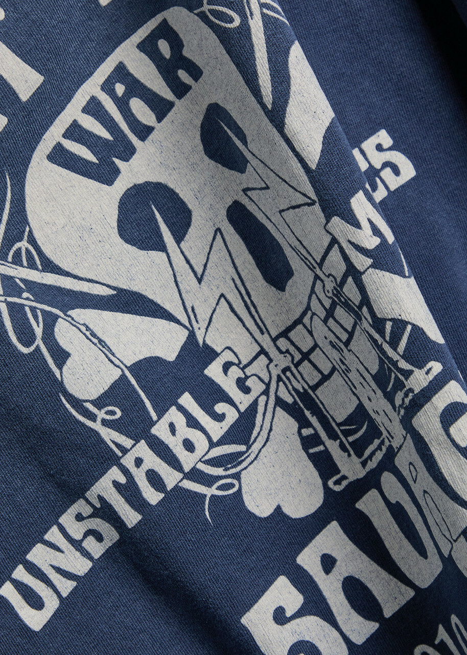 Saint Mxxxxxx Saint Nbhd Printed Cotton T-shirt Navy