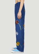 Sky High Farm Workwear - Embroidered Cargo Pants in Dark Blue