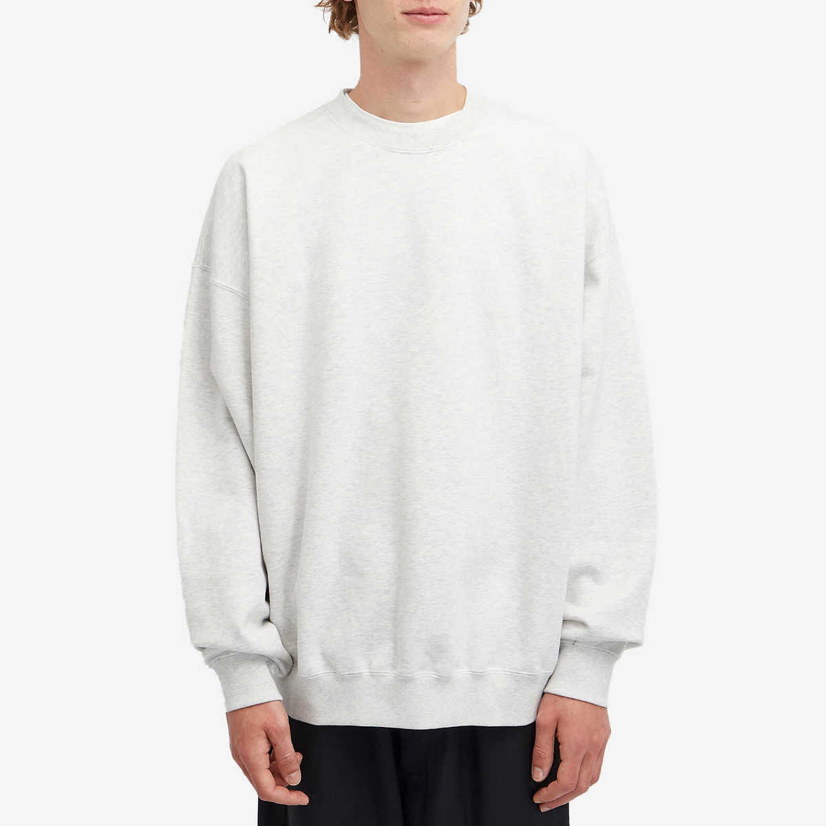 Y-3 Men's Core Logo Crew Sweat in Light Grey