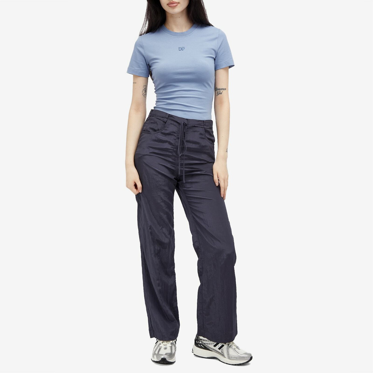 Daily Paper Women's Unit Emb T-Shirt in Country Blue