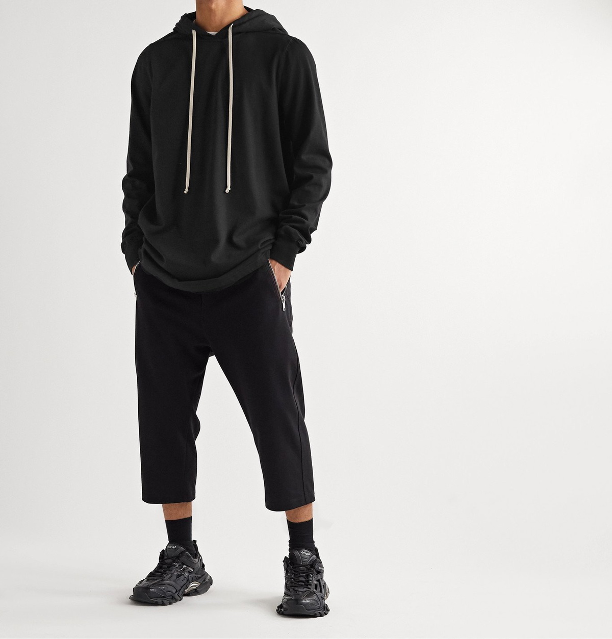 Rick Owens - Tecuatl Cropped Cotton-Jersey Sweatpants - Black Rick