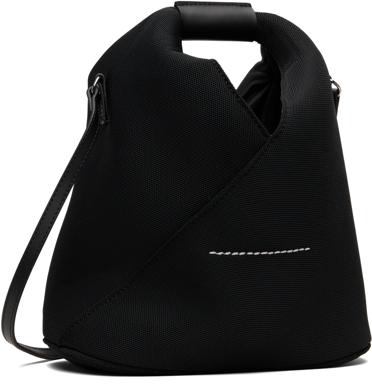 MM6 Maison Margiela Black Triangle Mesh Crossbody Bag