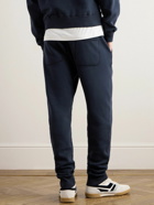 TOM FORD - Tapered Garment-Dyed Cotton-Jersey Sweatpants - Blue