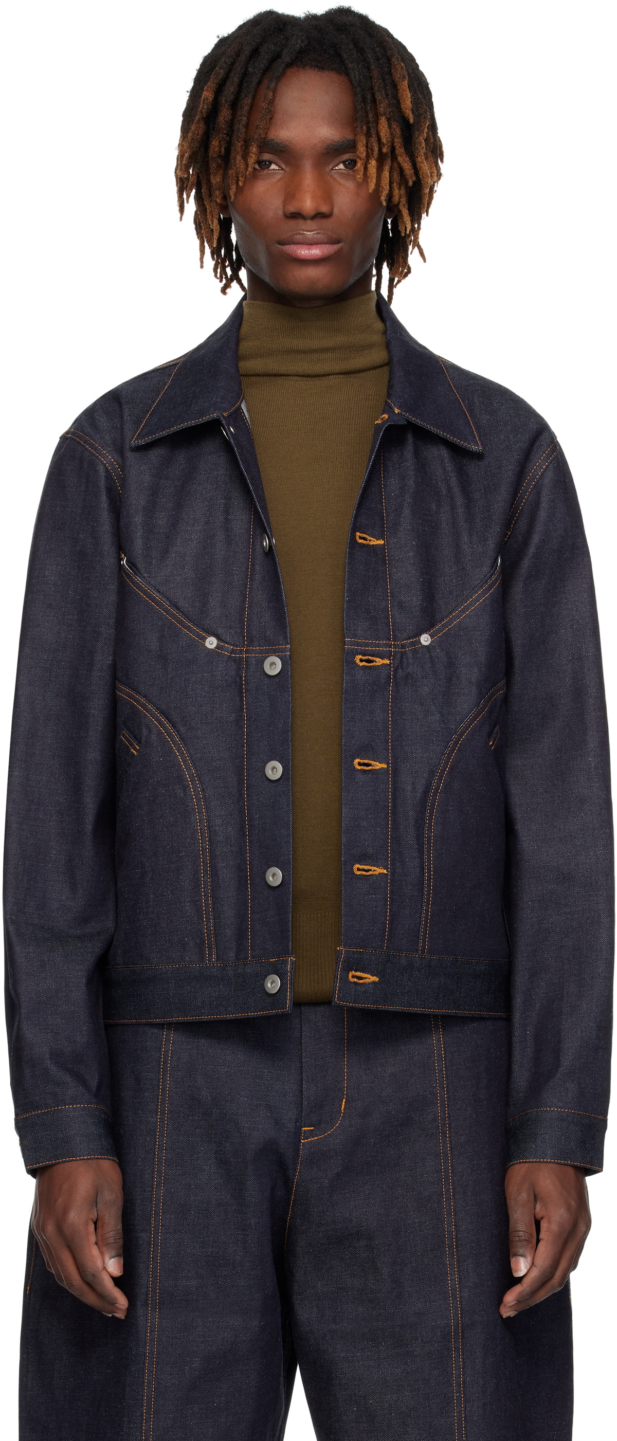 SAGE NATION Navy Fossil Jacket SAGE NATION