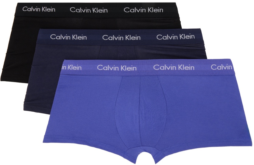 Photo: Calvin Klein Underwear Three-Pack Multicolor Low-Rise Trunk Boxers