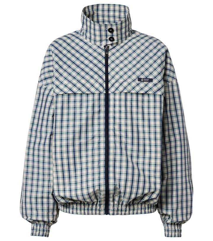 Photo: Prada Checked cotton-blend chambray jacket