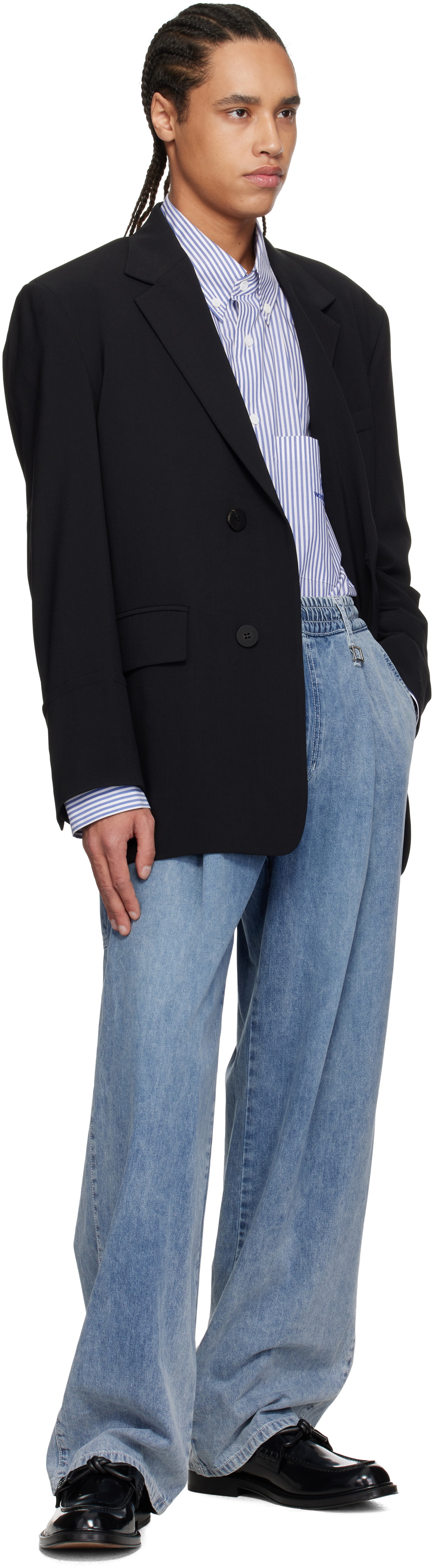 WOOYOUNGMI Black Two Button Single Blazer