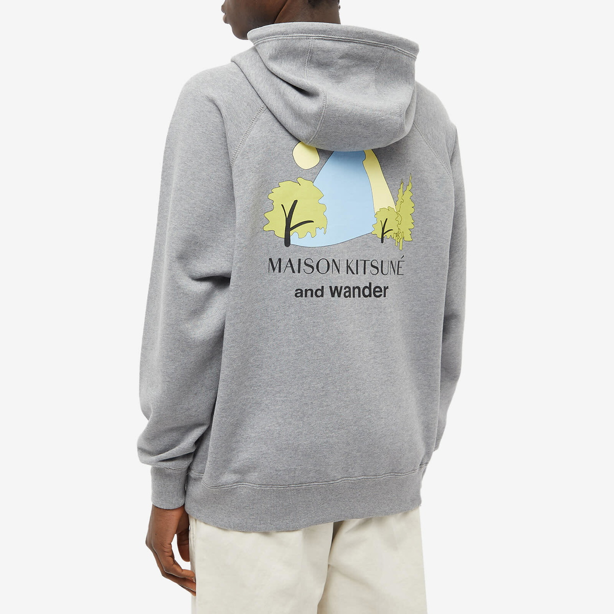 Maison Kitsune × and wander trak hoodie And Wander x Maison Kitsuné Hoody in Grey and Wander
