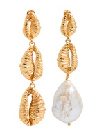 Joanna Laura Constantine Mismatched Seashell 18kt Gold-plated Earrings - One Size