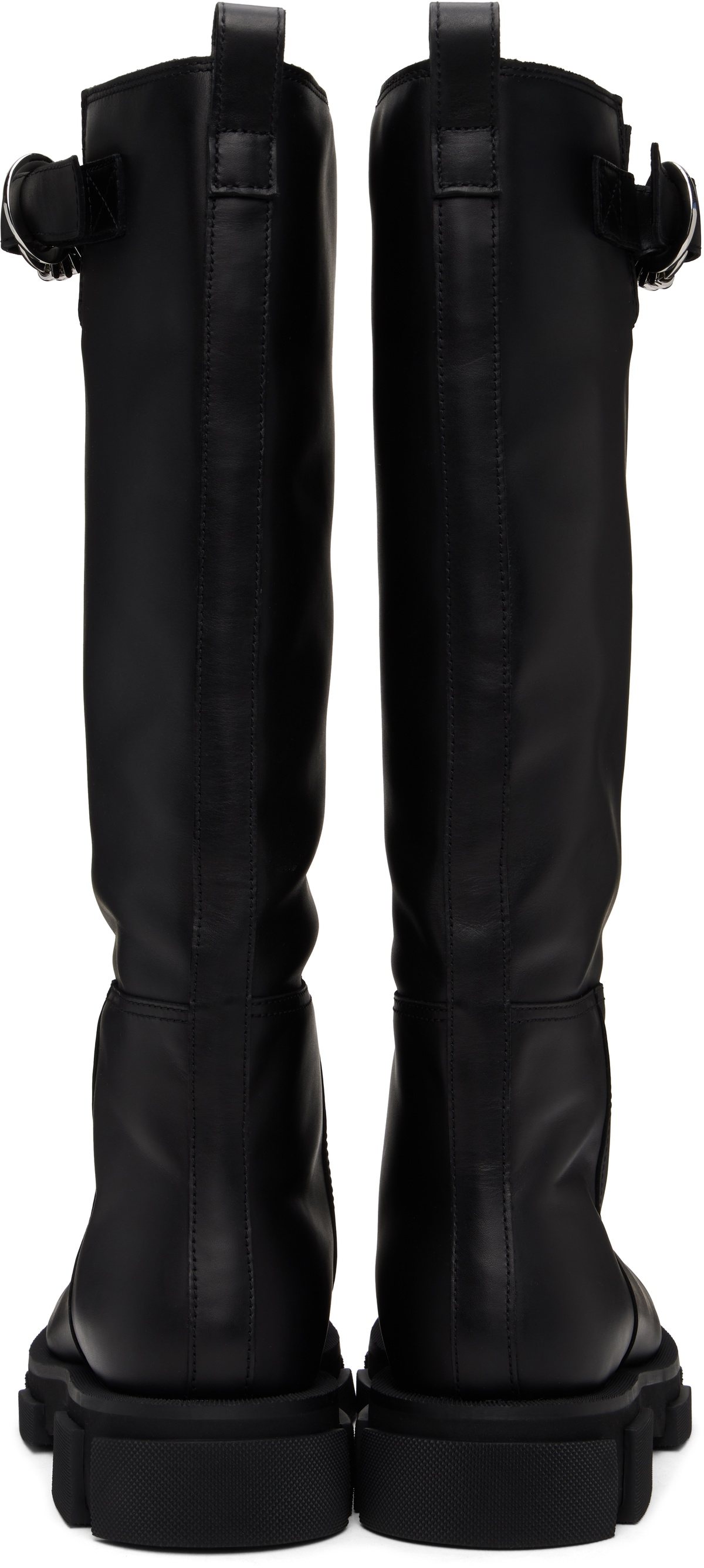 both Black Gao Pierced Knee Boots