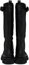 both Black Gao Pierced Knee Boots